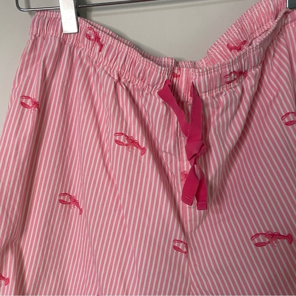 [L.L. Bean] Women's Pink & White Lobster Print Striped Women's Shorts - Picture 2 of 6